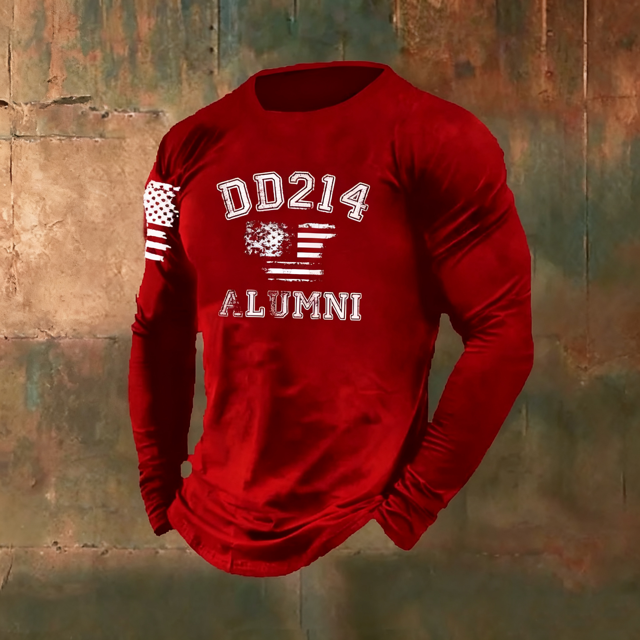 Men's DD214 Alumni Pattern Long Sleeve T-Shirt