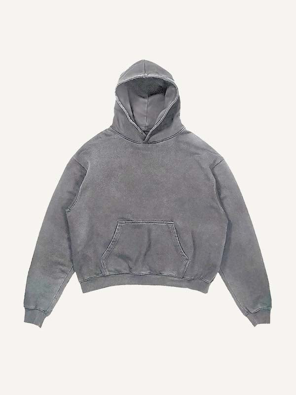 Distressed   Fox&Eye Print Slant Pockets Hoodie