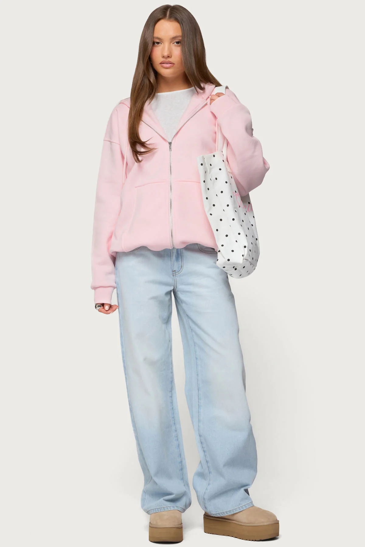 Rocia Oversized Zip Up Hoodie