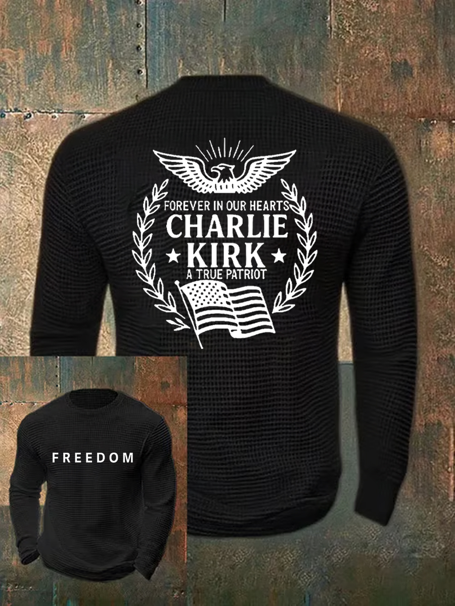 Men's Freedom Is Not Free R.I.P Charlie Kirk Waffle Long Sleeve T-Shirt