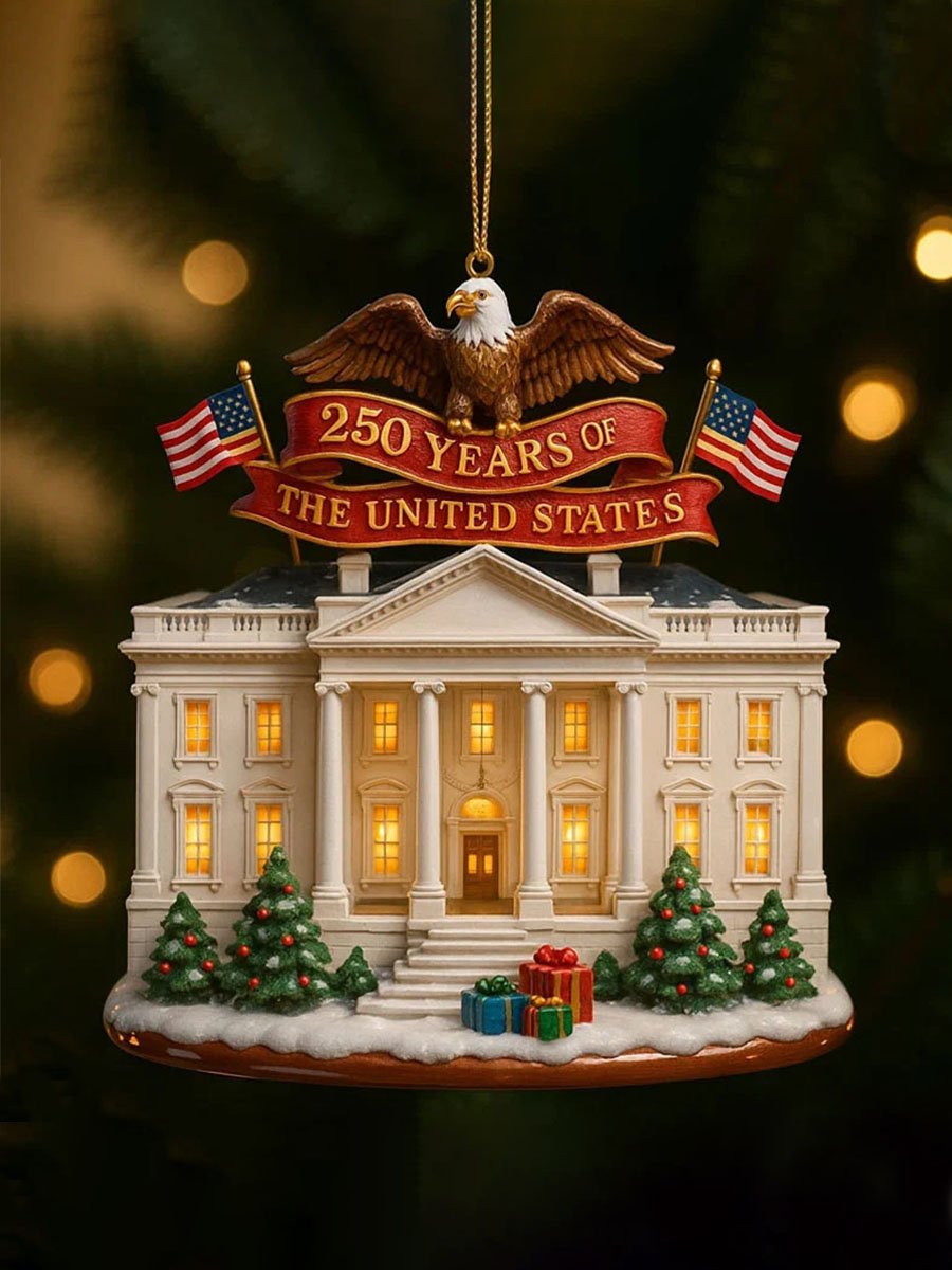 Retro Patriotic Christmas 250th Anniversary Christmas Tree Ornament