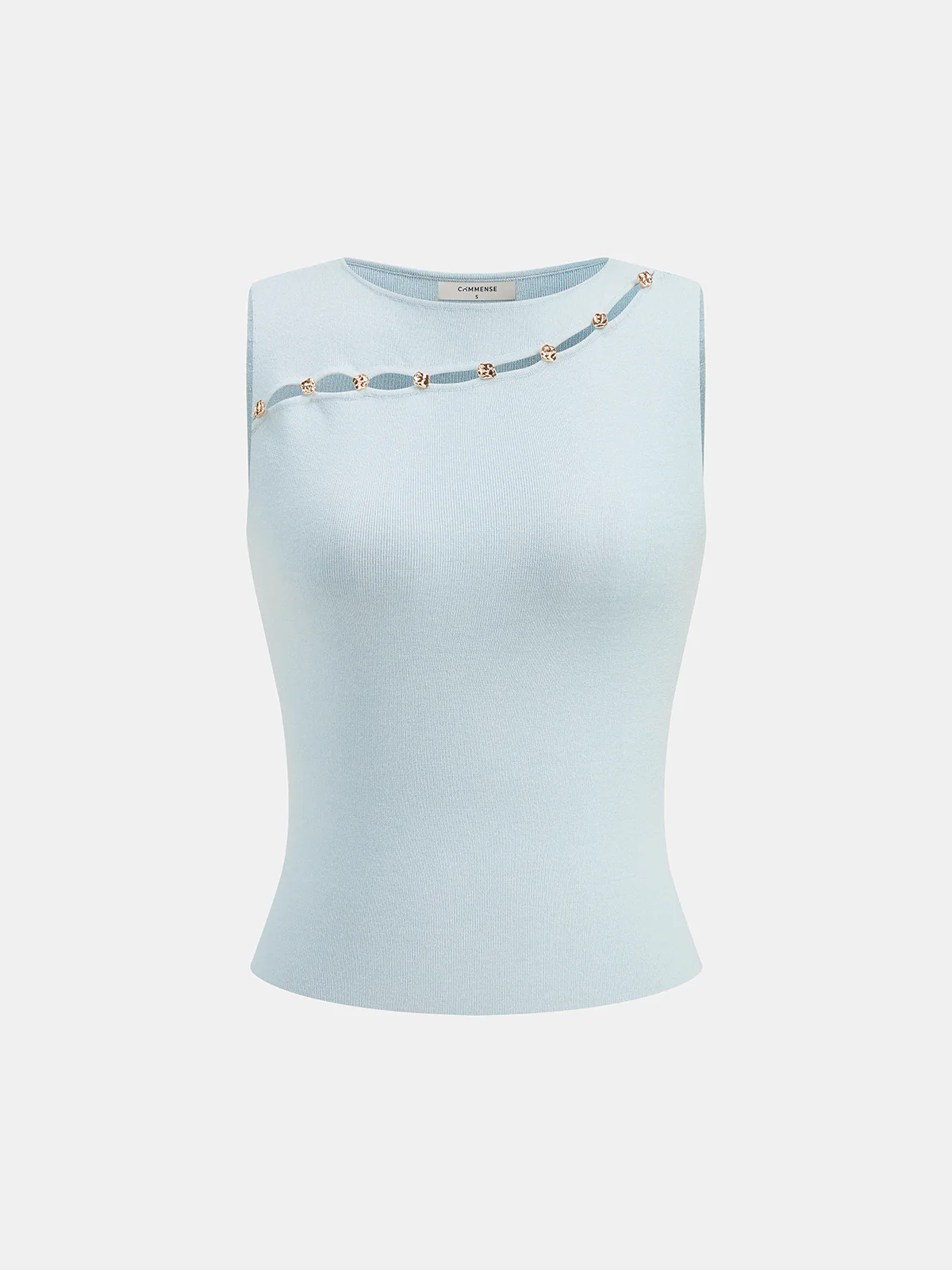 Metal Detail Cut-Out Knit Vest