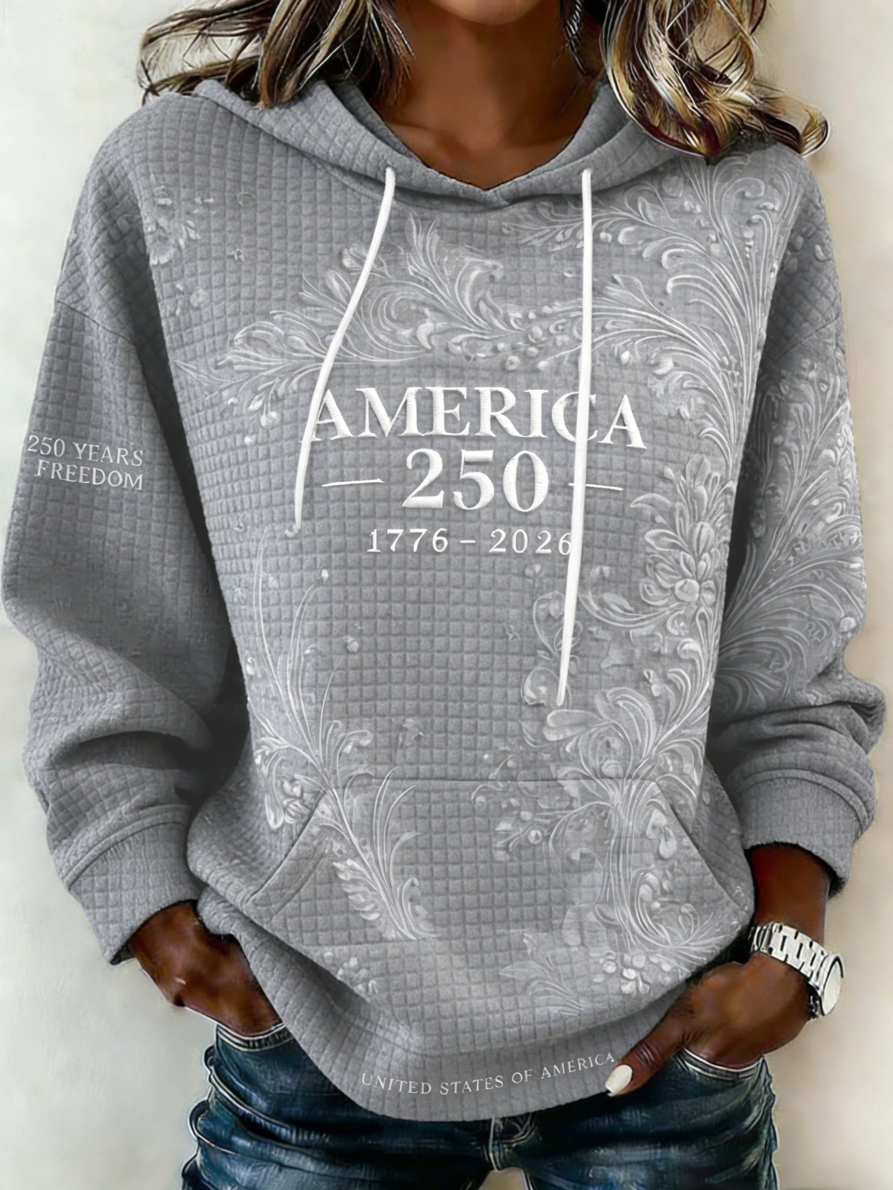 Women'S Casual American 250th Anniversary Print Sweatshirt