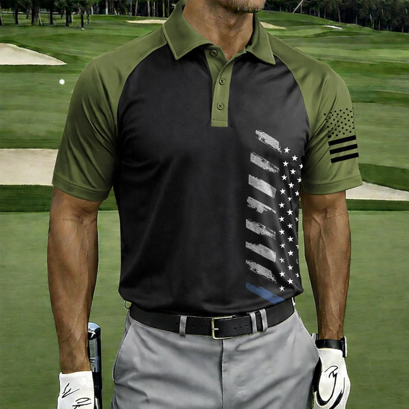 US 250th Anniversary Print Men's Polo Shirt