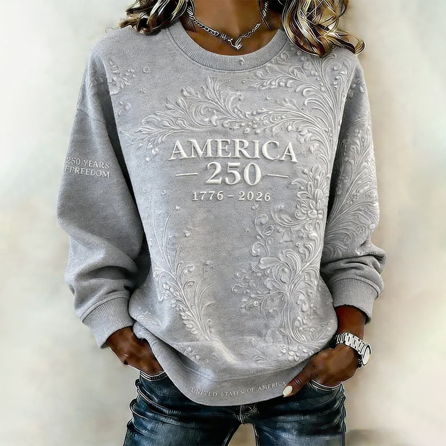 Women'S Casual American 250th Anniversary Printed Sweatshirt