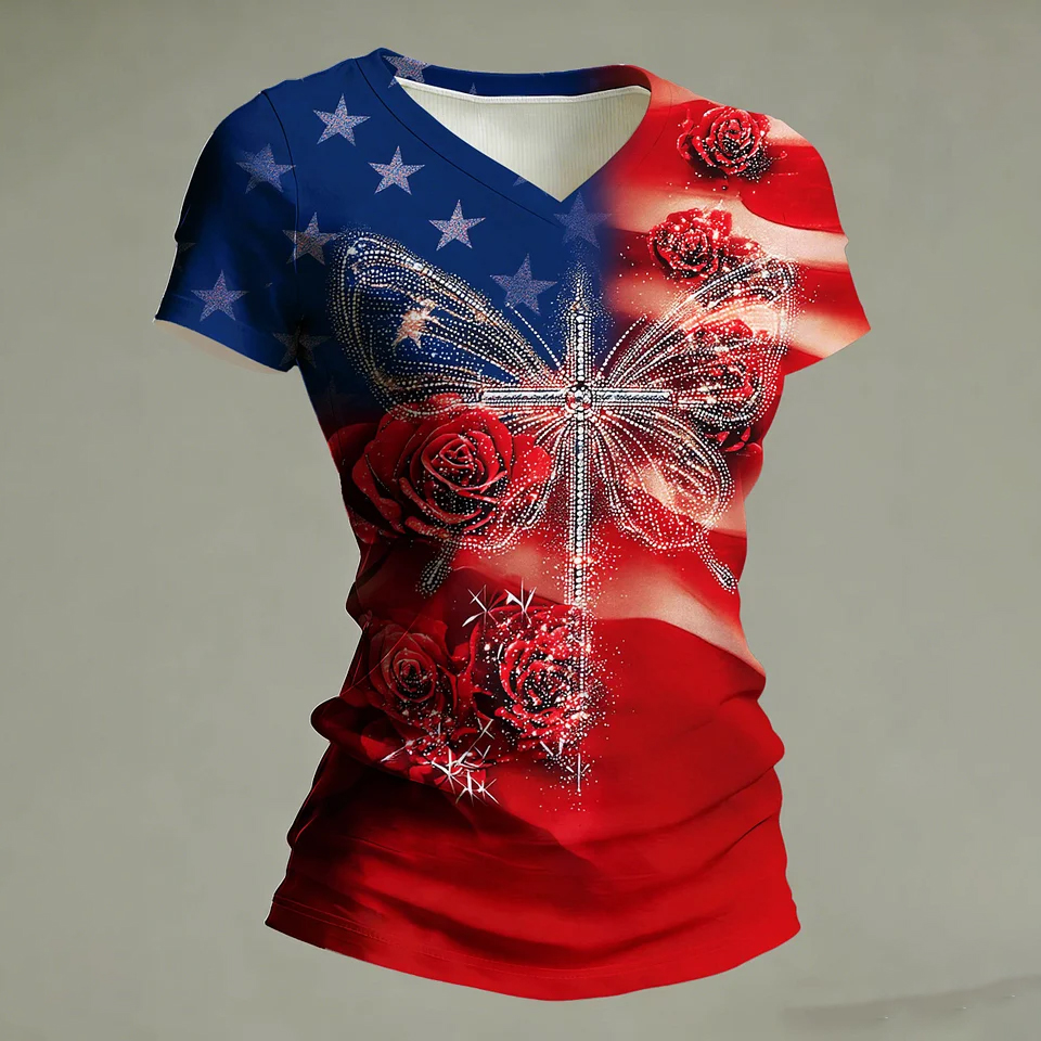 Women's Vintage Faith American Founding 250th Anniversary Short-Sleeved T-Shirt