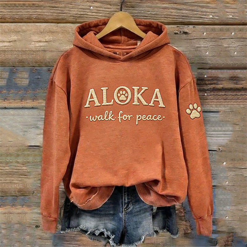 Walk For Peace Dog & Paw Print Washed Hoodie