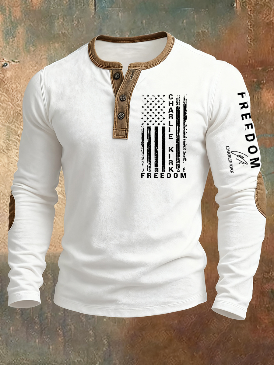 Men's Freedom Is Not Free R.I.P Charlie Kirk Baggy Long Sleeve Top
