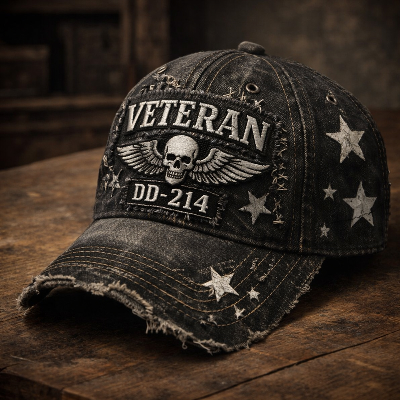 Vintage Veteran Printed Hat