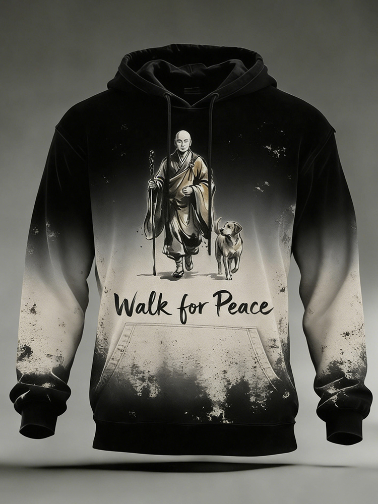 Men's Walk For Peace Art Print Gradient Hoodie