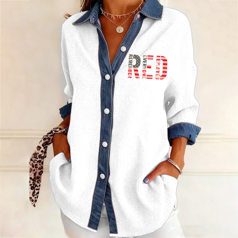 Women's Red Friday Printed Casual Shirt