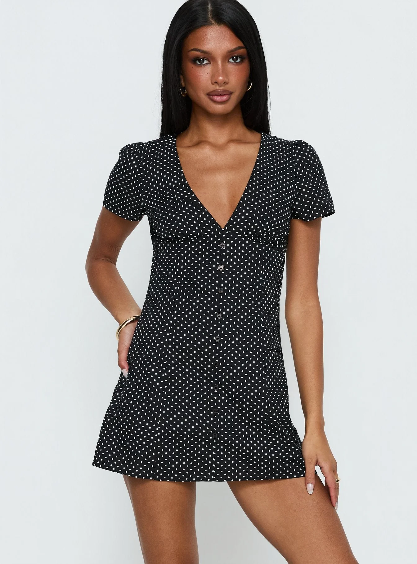 Loveliness Playsuit Black Polka