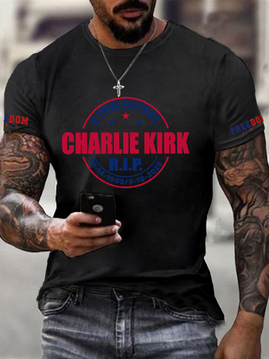Men's Freedom Is Not Free R.I.P Charlie Kirk Short Sleeve T-shirt