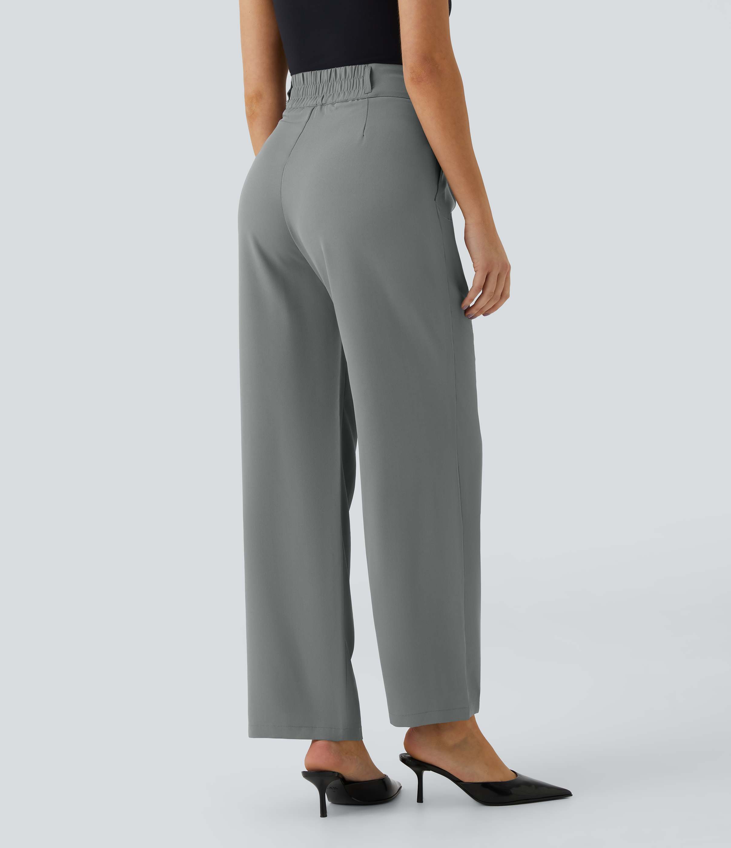 Halara Flex™ High Waisted Zipper Pocket Shirred Straight Leg Work Pants