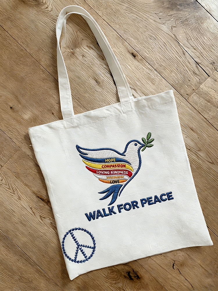 Peace Dove Pattern Design Tote Bag
