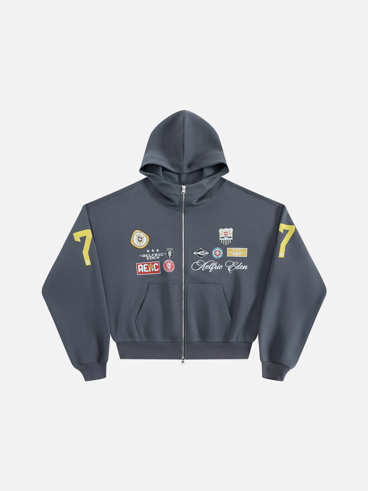 Aelfric Eden Boxy Badge Patch Zip Up Hoodie