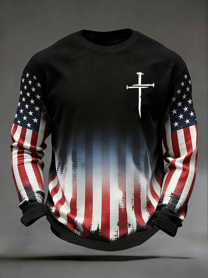 Men's casual faith waffle-knit T-shirt