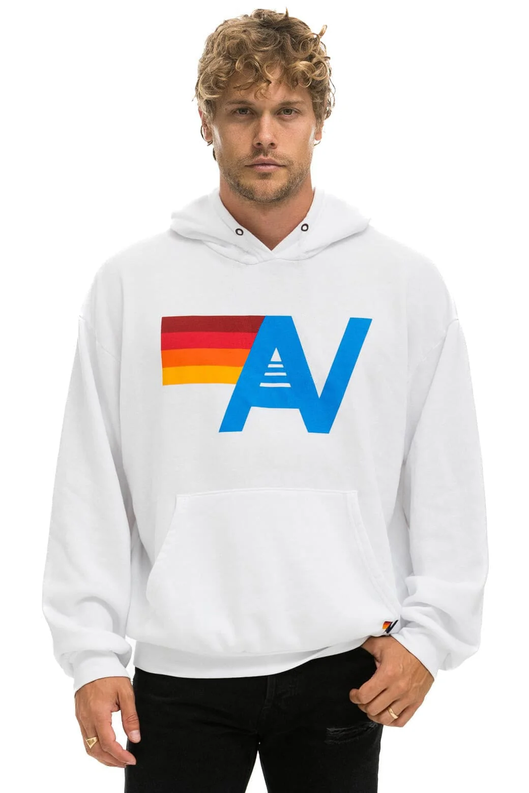LOGO PULLOVER RELAXED HOODIE - WHITE