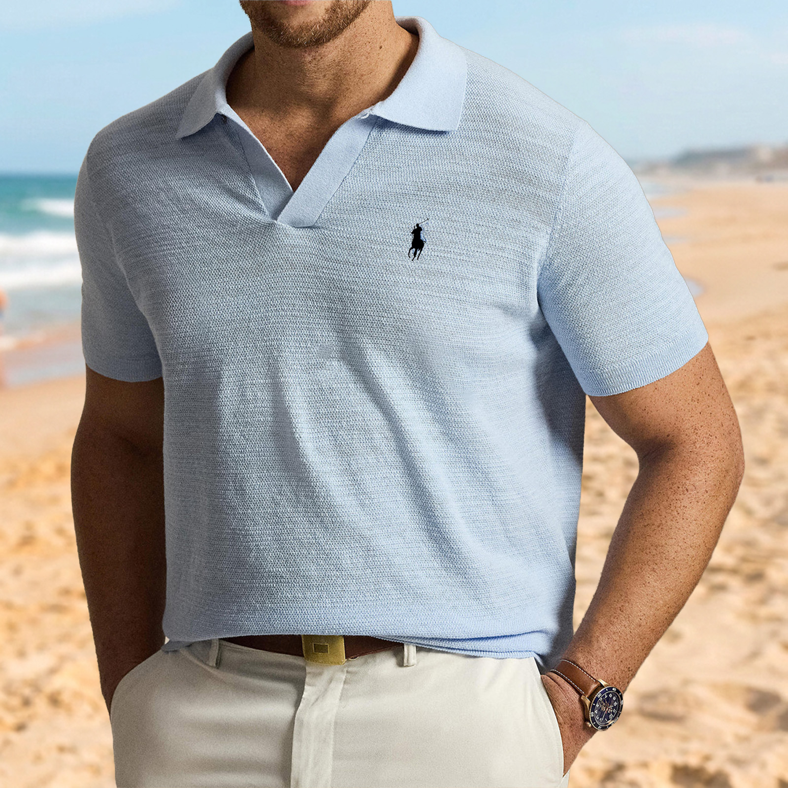 Riviera™ Textured Knit Retro Polo