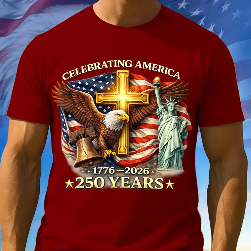 Men's US 250th Anniversary Print Casual T-Shirt