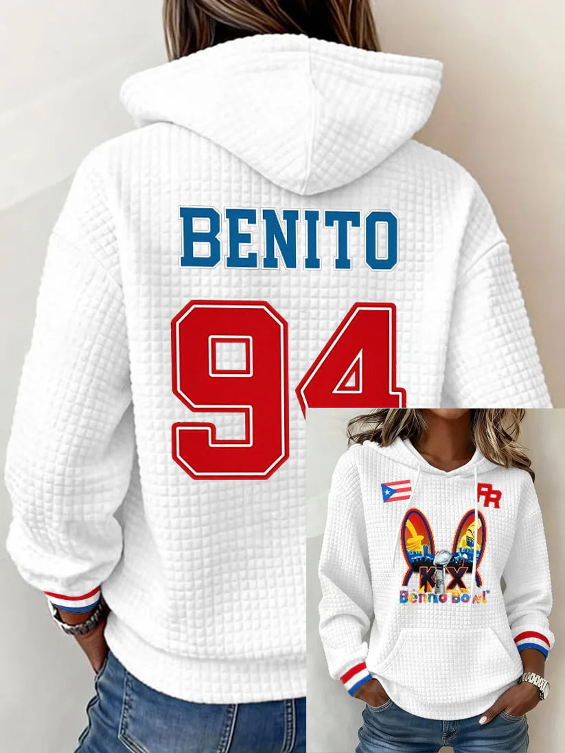 Women's Puerto Rico Print Print Hoodie