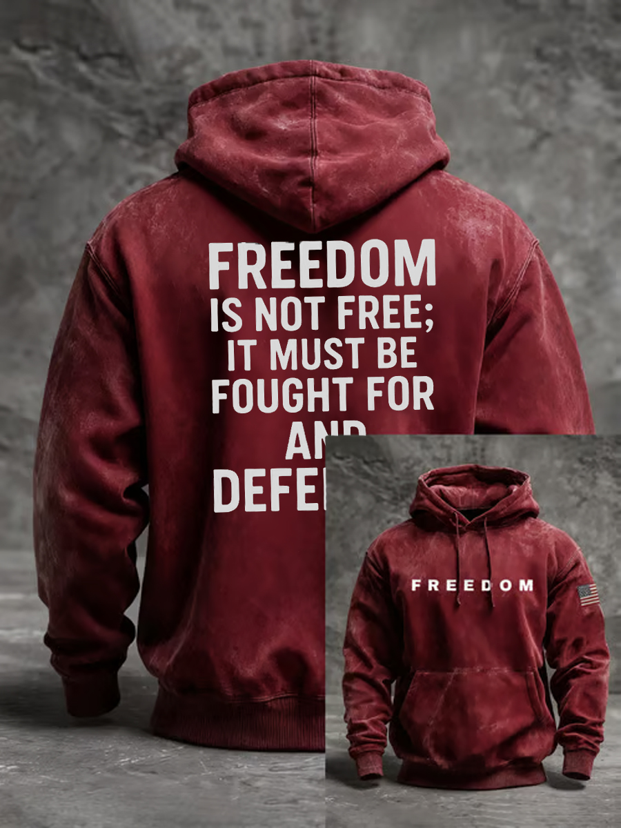 Men's Freedom Is Not Free R.I.P Charlie Kirk Oversized Drop-Shoulder Hoodie with Pockets