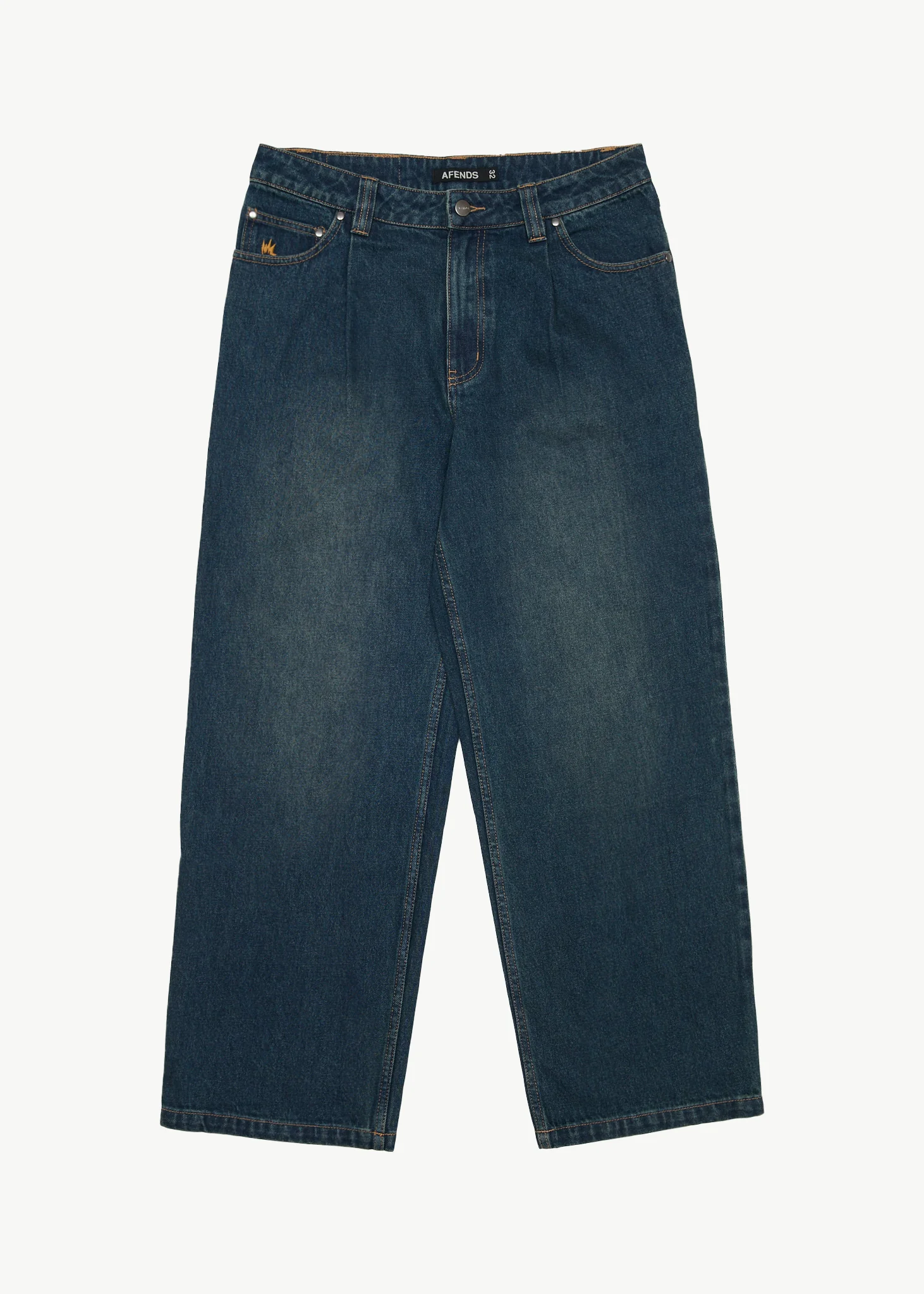 AFENDS Mens Fast Forward - Denim Ultra Baggy Jean - Vintage Wash