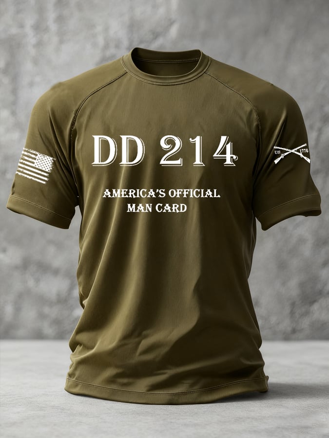 Men's Vintage Veteran Print Casual T-Shirt