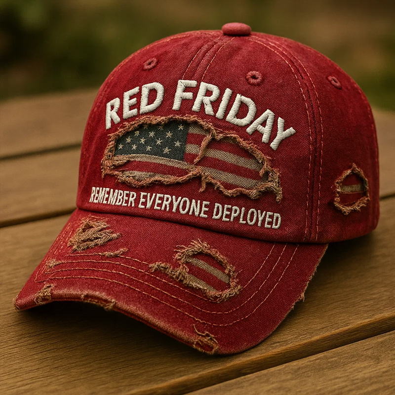 Retro Red Friday Printed Casual Hat