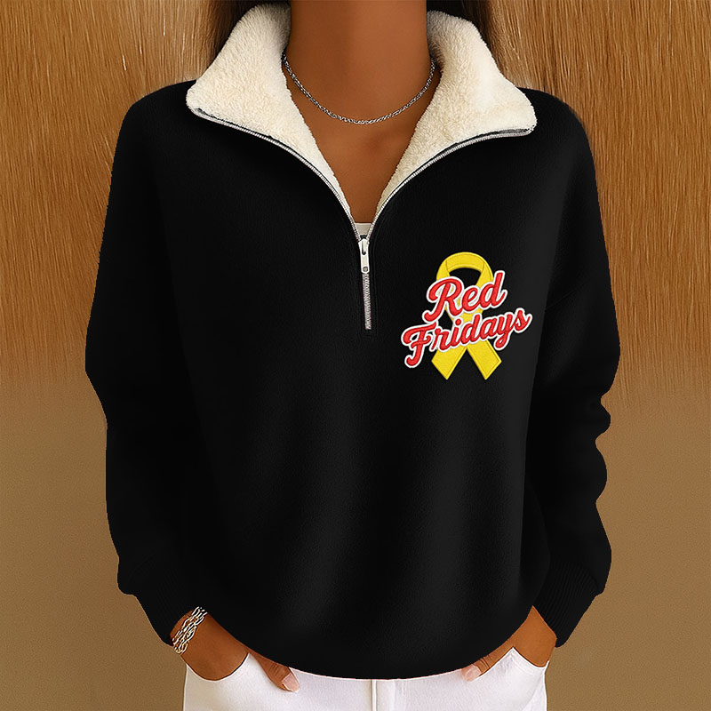 Women's Red Friday Print Casual Sweatshirt