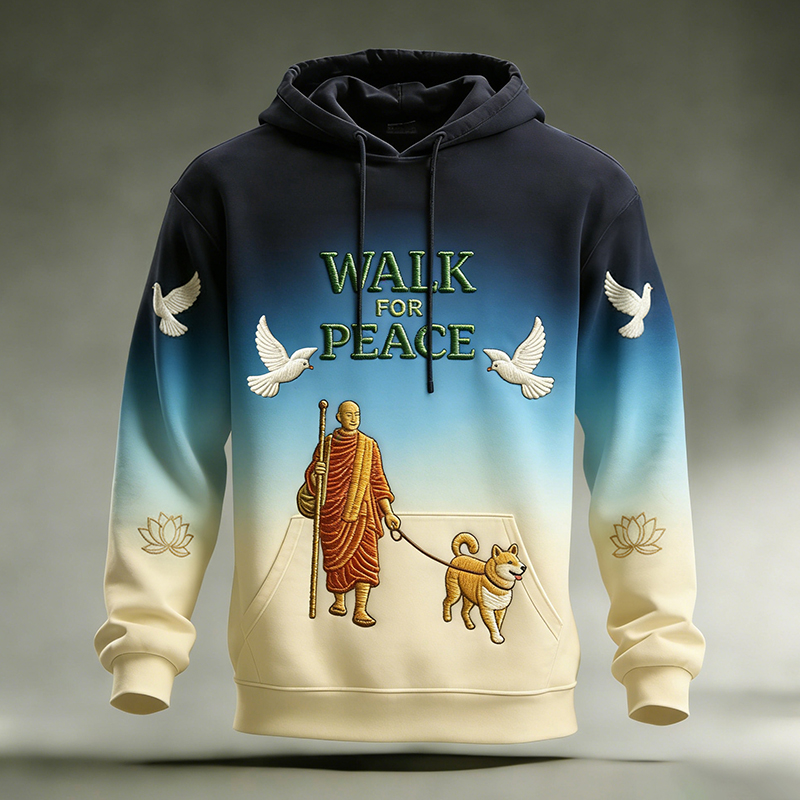 Men's Walk For Peace Art Print Gradient Hoodie