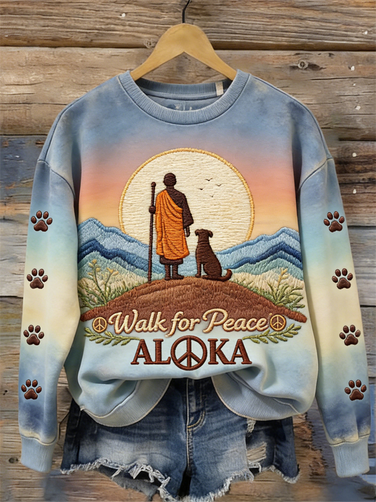 Walk For Peace Aloka Landscape Gradient Sweatshirt