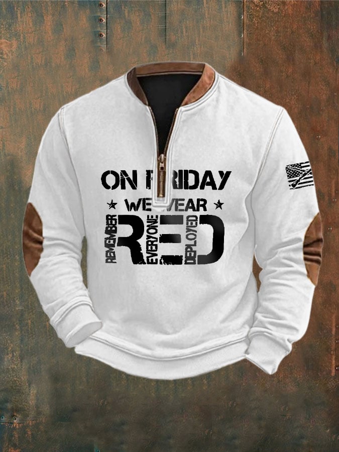 Men's On Friday We Wear Red Printed Sweatshirt