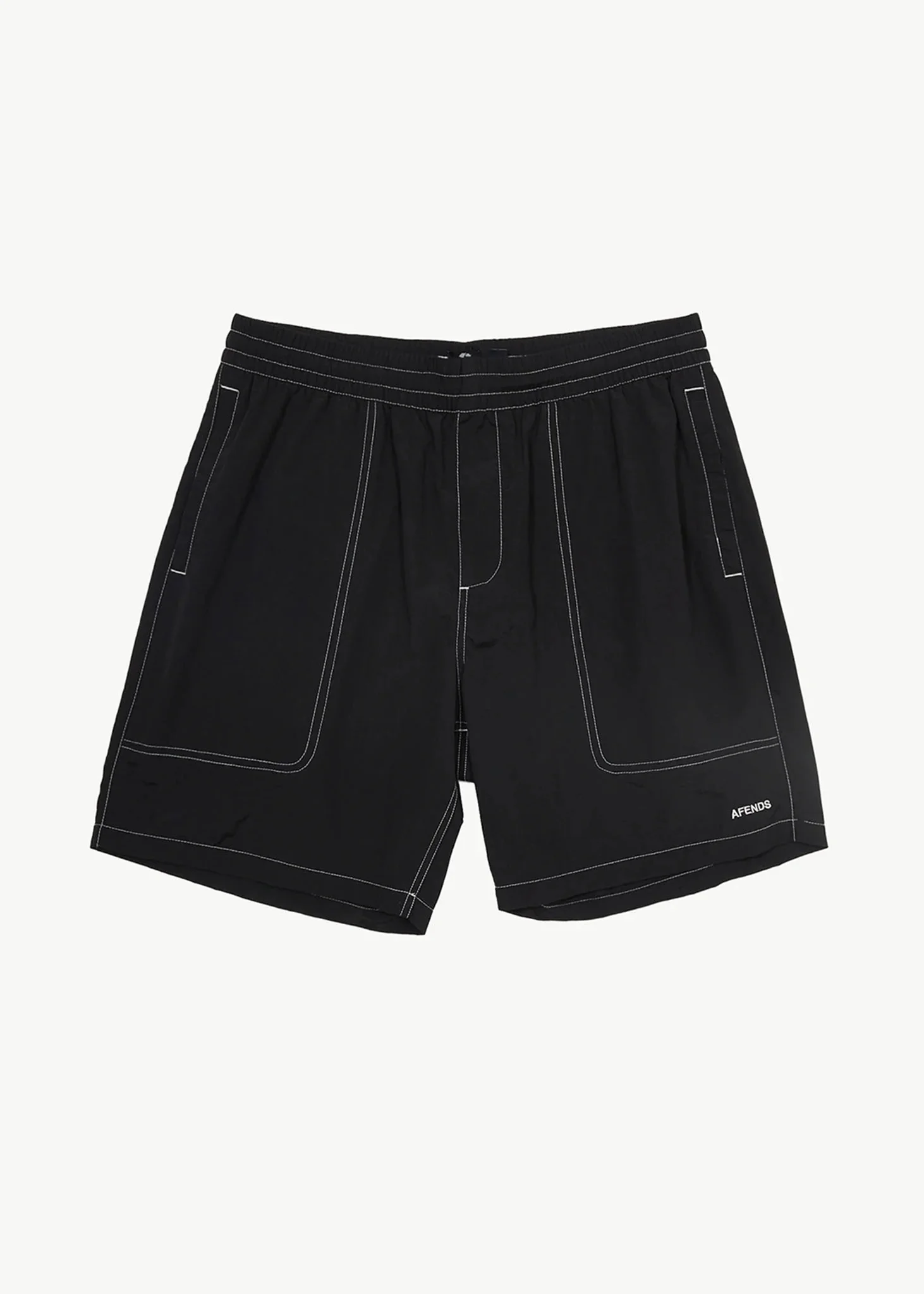 AFENDS Mens Baywatch - Swim Short 18" - Black