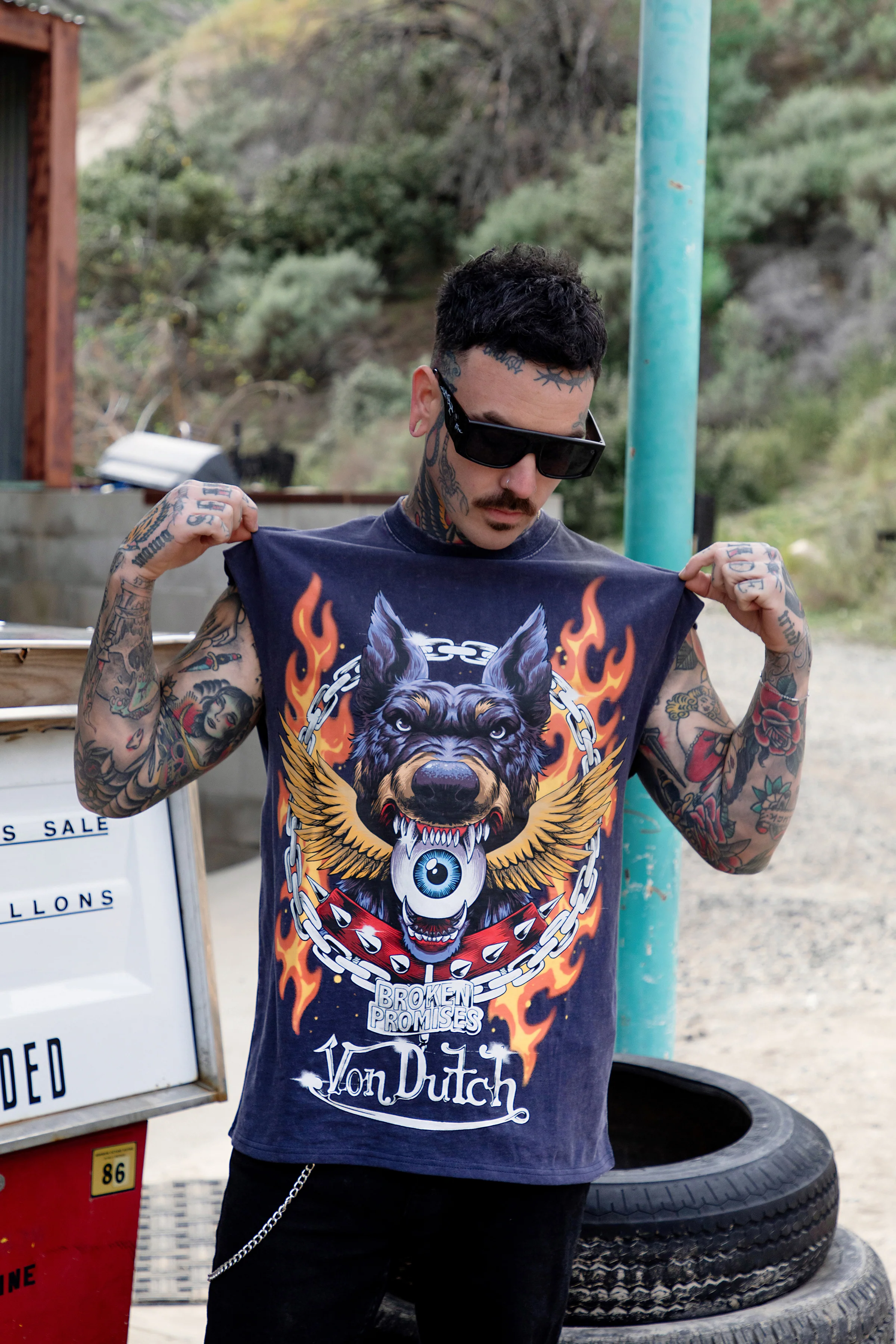 BP x Von Dutch Unleashed Sleeveless Tee w/Foil Print