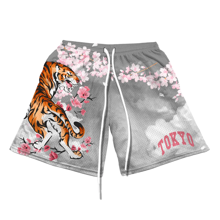 Tiger & Sakura Casual Mesh Shorts