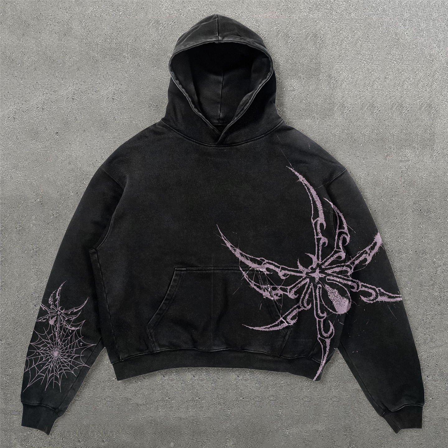 Personalized Spider Web Print Long Sleeve Hoodies
