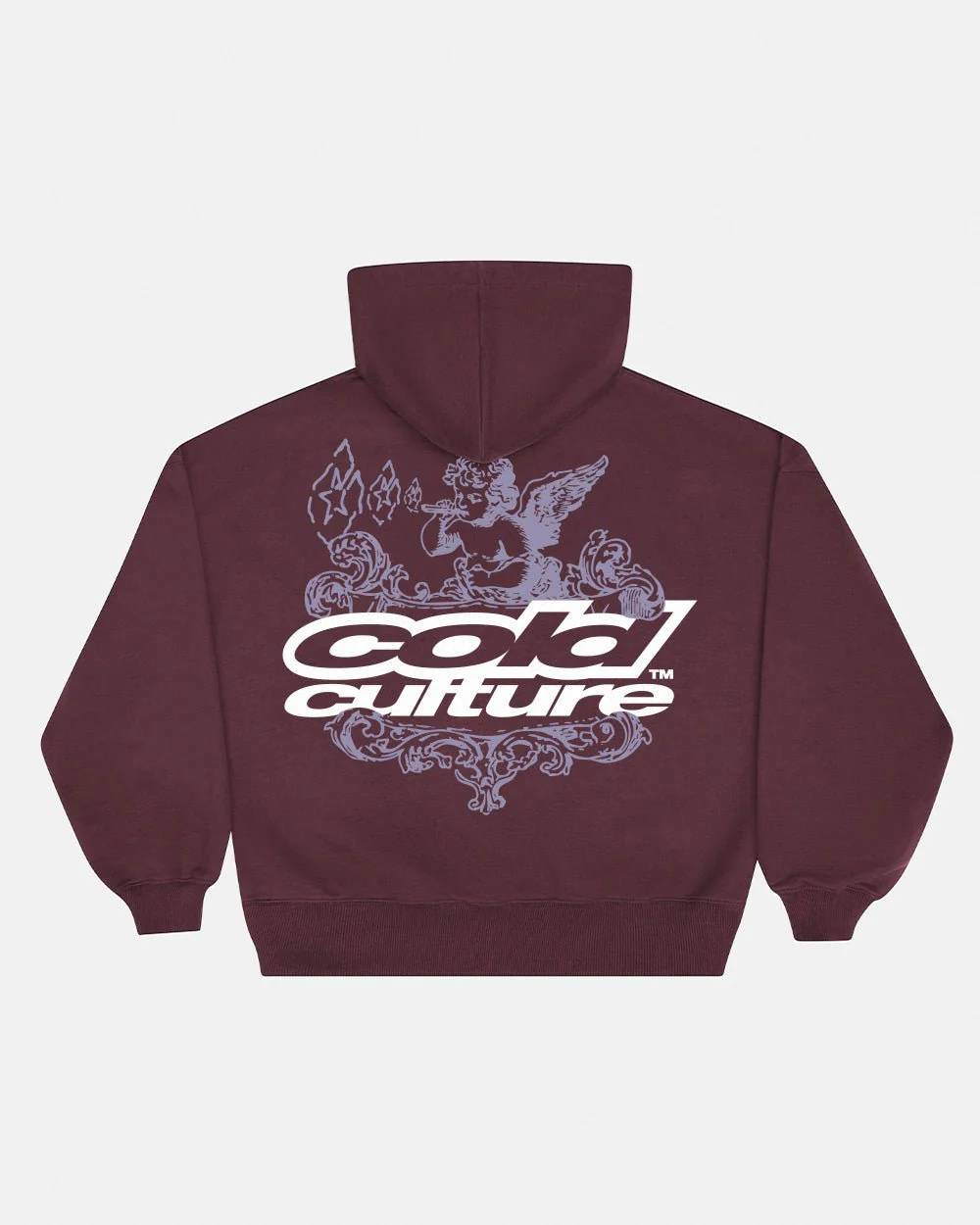 SMOKING ANGEL HOODIE BURGUNDY