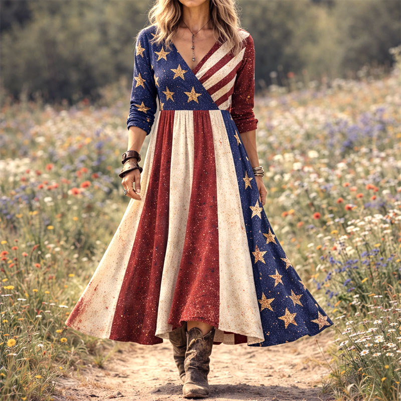 American Art and Leisure Print Casual Dress