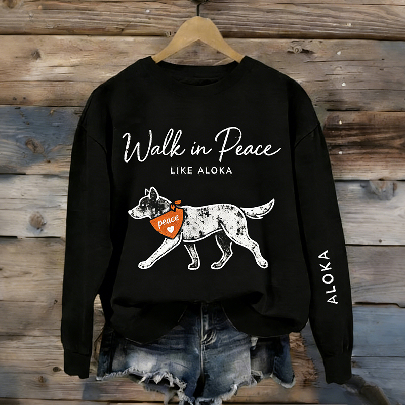 Women's Walk For Peace Art Print Crew Neck Sweatshirt