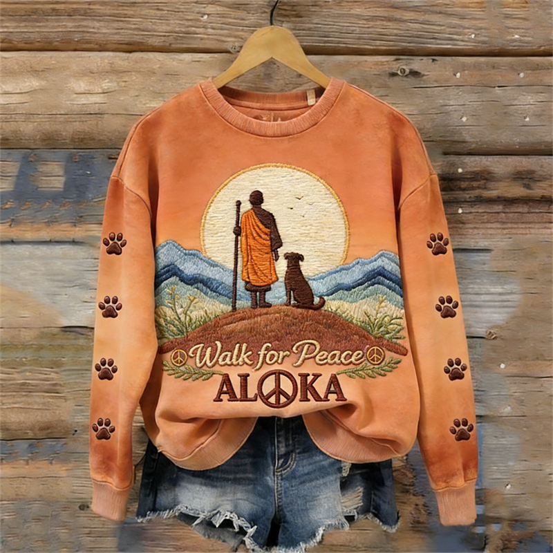 Walk For Peace Aloka Landscape Gradient Sweatshirt