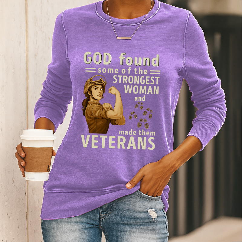 Women's Veteran Faith Print Casual Sweatshirt