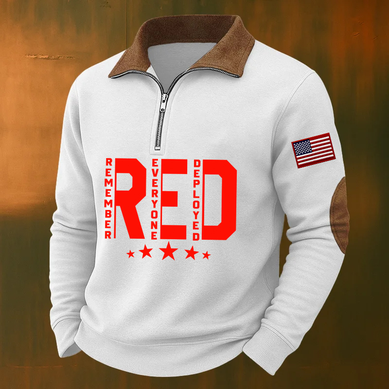 Men's Red Friday Veteran Casual Zipper Sweatshirt