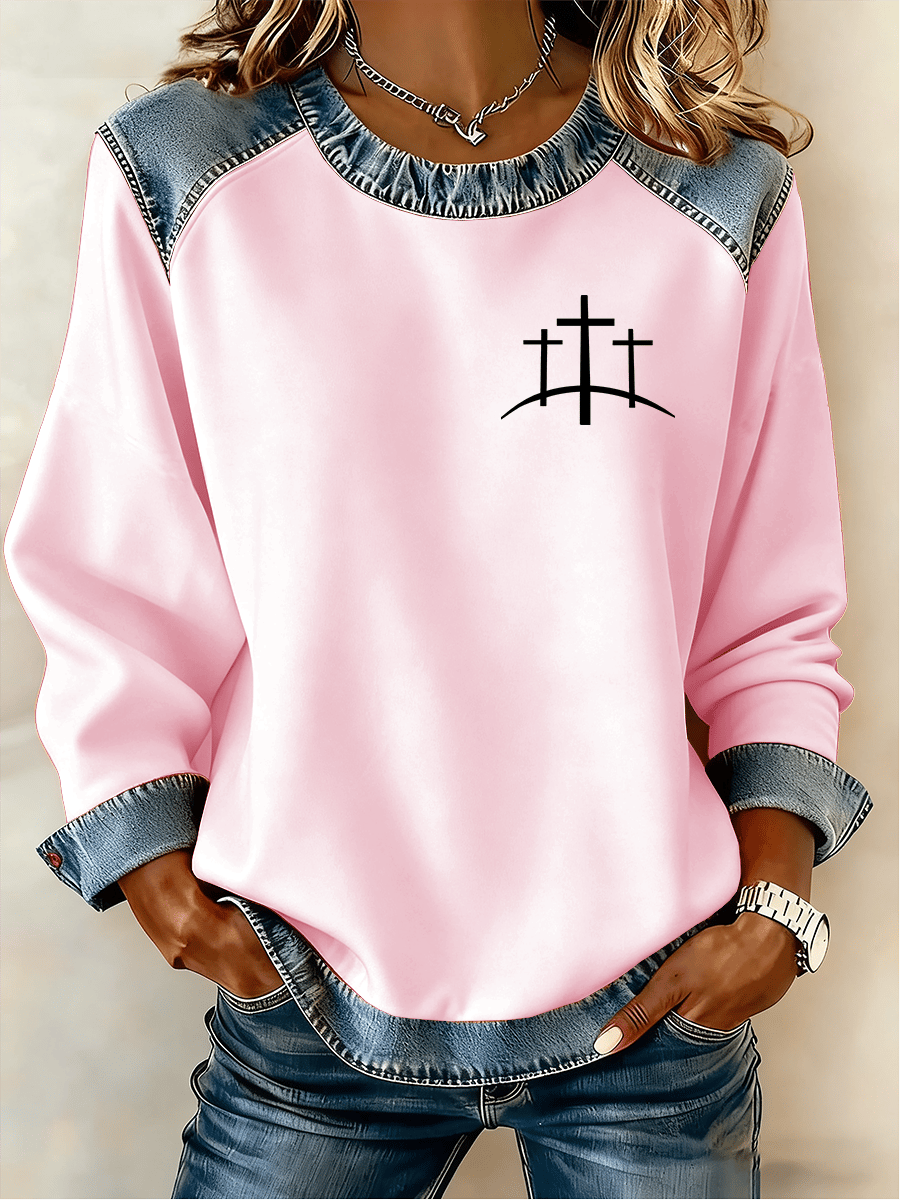 Women's Christmas Faith Print Sweatshirt