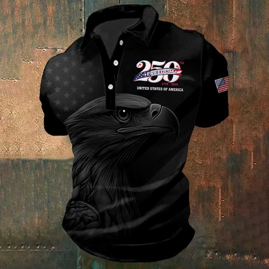 Men's Casual U.S. 250th Anniversary Print Polo Shirt