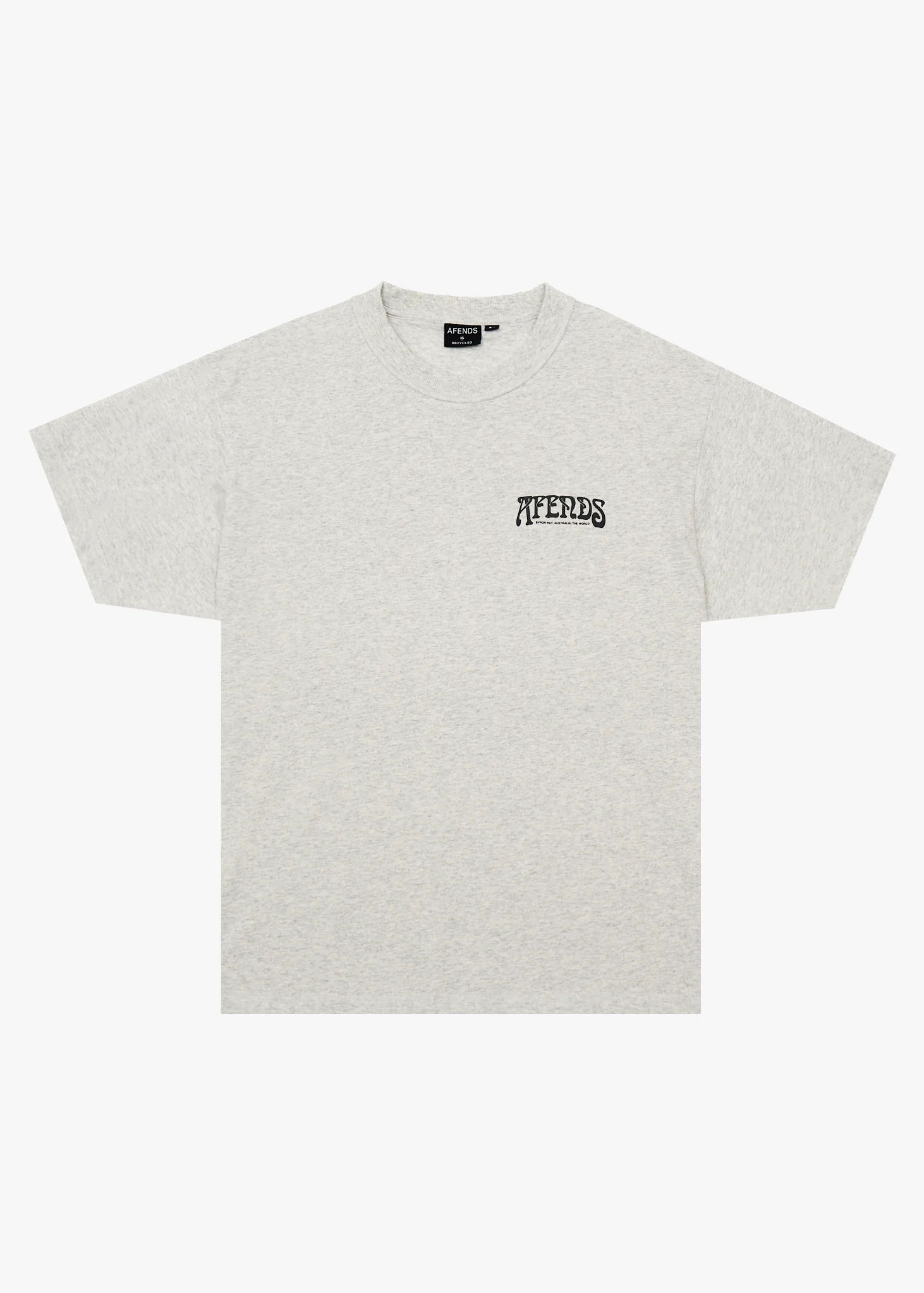 AFENDS Mens House - Heavyweight Boxy Tee - Grey Marle