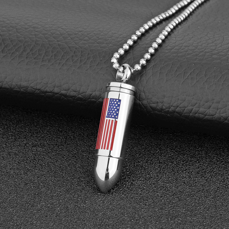 Men's American Flag Bullet Necklace