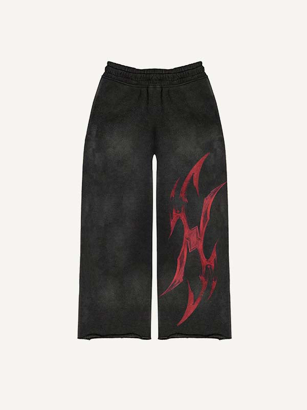 Eye&Graphic Print Elastic Waist Pants