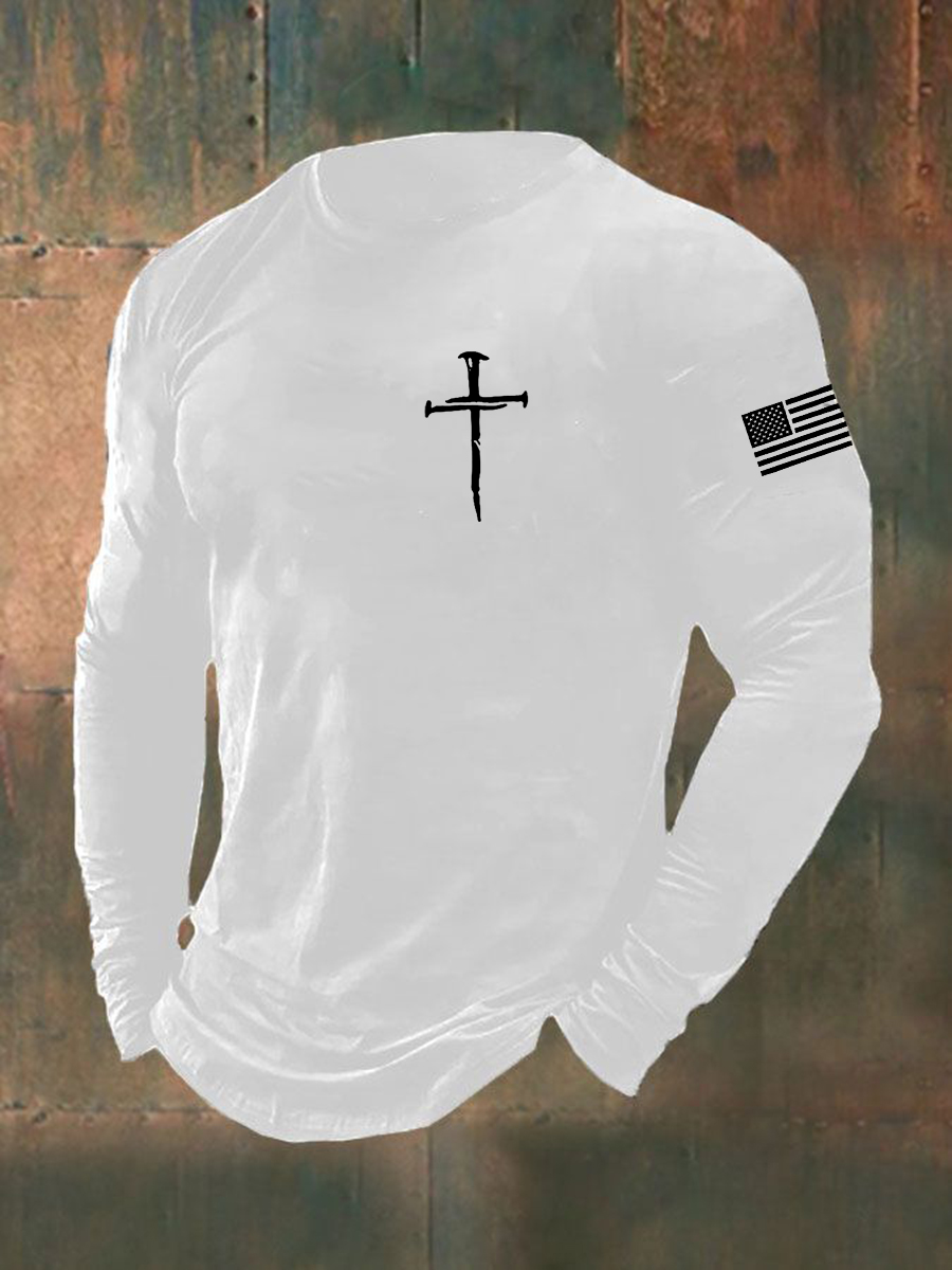 Men's Jesus The Way The Truth The Life John 14:6 Christian Cross Long Sleeve  T-shirt