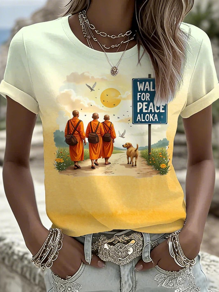 Women's Walk For Peace Love In Every Step Short-sleeved T-shirt
